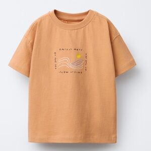 Zara Kids | Toddler Embroidered T-Shirt - Orange